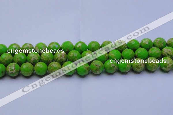 CDE2557 15.5 inches 16mm faceted round dyed sea sediment jasper beads