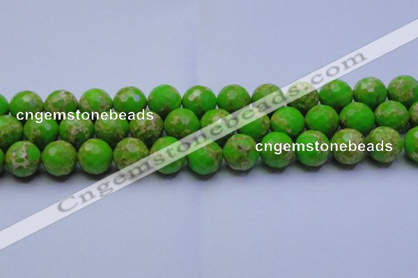 CDE2558 15.5 inches 18mm faceted round dyed sea sediment jasper beads