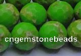 CDE2559 15.5 inches 20mm faceted round dyed sea sediment jasper beads