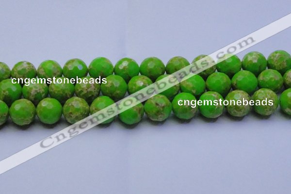 CDE2559 15.5 inches 20mm faceted round dyed sea sediment jasper beads