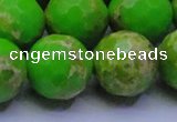 CDE2560 15.5 inches 22mm faceted round dyed sea sediment jasper beads