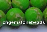 CDE2561 15.5 inches 24mm faceted round dyed sea sediment jasper beads