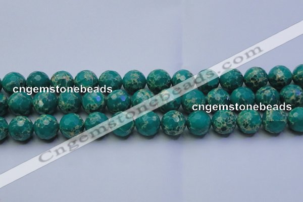 CDE2565 15.5 inches 16mm faceted round dyed sea sediment jasper beads