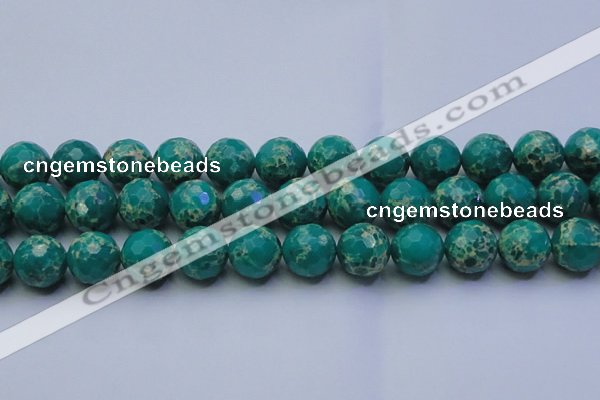 CDE2566 15.5 inches 18mm faceted round dyed sea sediment jasper beads