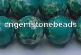 CDE2567 15.5 inches 20mm faceted round dyed sea sediment jasper beads