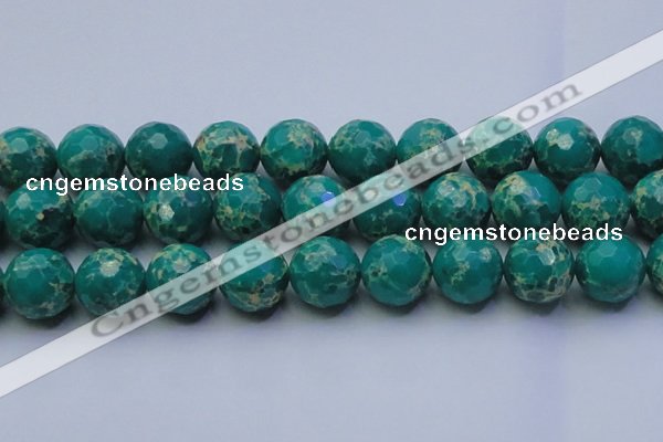 CDE2569 15.5 inches 24mm faceted round dyed sea sediment jasper beads