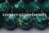 CDE2571 15.5 inches 14mm faceted round dyed sea sediment jasper beads