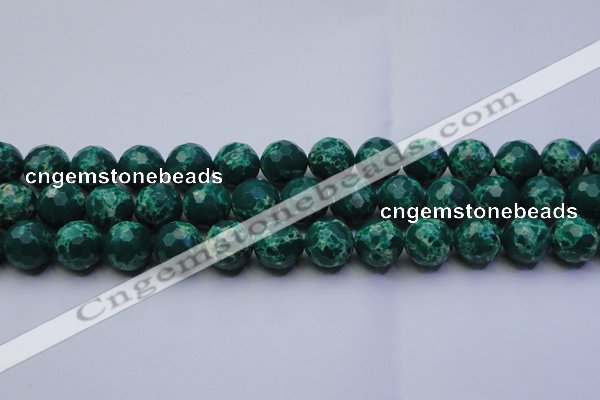 CDE2571 15.5 inches 14mm faceted round dyed sea sediment jasper beads