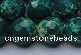 CDE2572 15.5 inches 16mm faceted round dyed sea sediment jasper beads