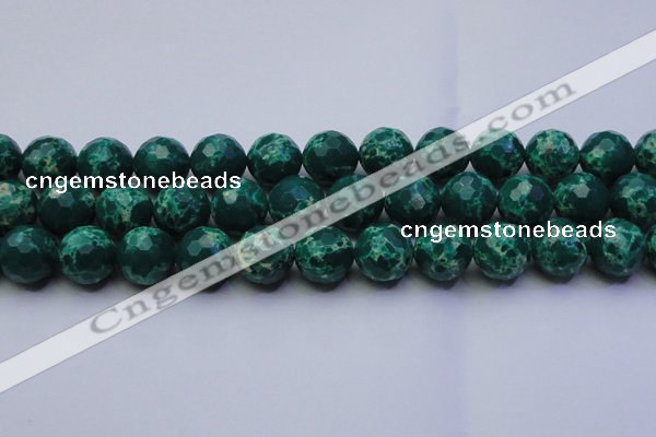 CDE2572 15.5 inches 16mm faceted round dyed sea sediment jasper beads