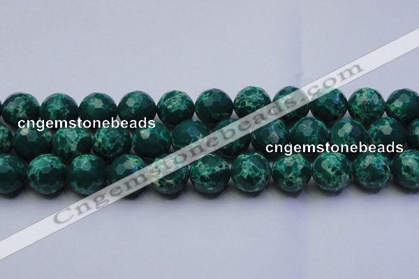 CDE2573 15.5 inches 18mm faceted round dyed sea sediment jasper beads