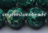 CDE2575 15.5 inches 22mm faceted round dyed sea sediment jasper beads
