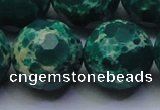 CDE2576 15.5 inches 24mm faceted round dyed sea sediment jasper beads