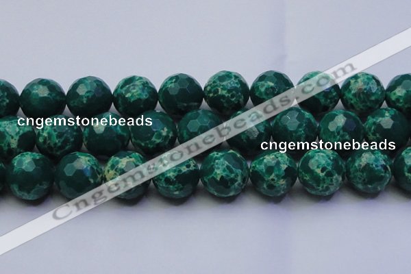 CDE2576 15.5 inches 24mm faceted round dyed sea sediment jasper beads