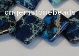 CDE258 15.5 inches 20*20mm diamond dyed sea sediment jasper beads