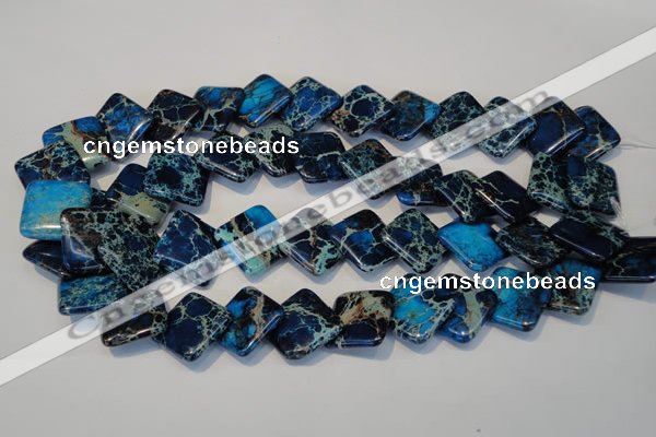 CDE258 15.5 inches 20*20mm diamond dyed sea sediment jasper beads