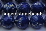 CDE2580 15.5 inches 16mm faceted round dyed sea sediment jasper beads