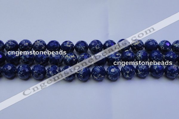 CDE2580 15.5 inches 16mm faceted round dyed sea sediment jasper beads