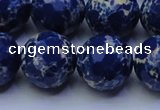 CDE2582 15.5 inches 20mm faceted round dyed sea sediment jasper beads