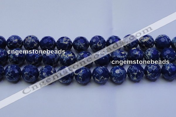 CDE2583 15.5 inches 22mm faceted round dyed sea sediment jasper beads