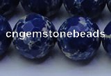 CDE2584 15.5 inches 24mm faceted round dyed sea sediment jasper beads