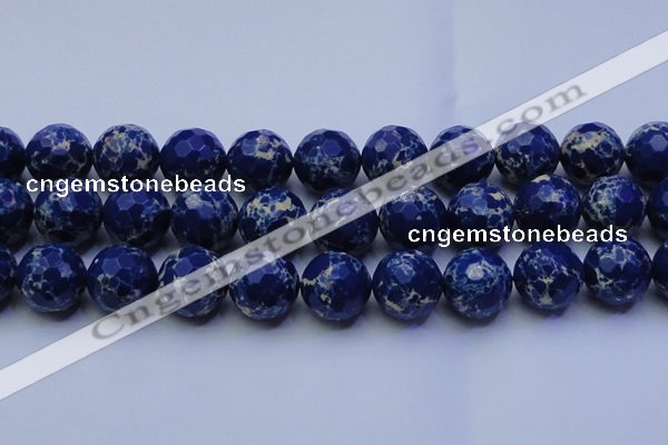 CDE2584 15.5 inches 24mm faceted round dyed sea sediment jasper beads