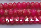 CDE2609 15.5 inches 7*10mm rondelle dyed sea sediment jasper beads