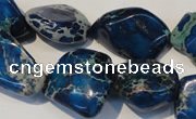 CDE262 15.5 inches 18*20mm nugget dyed sea sediment jasper beads