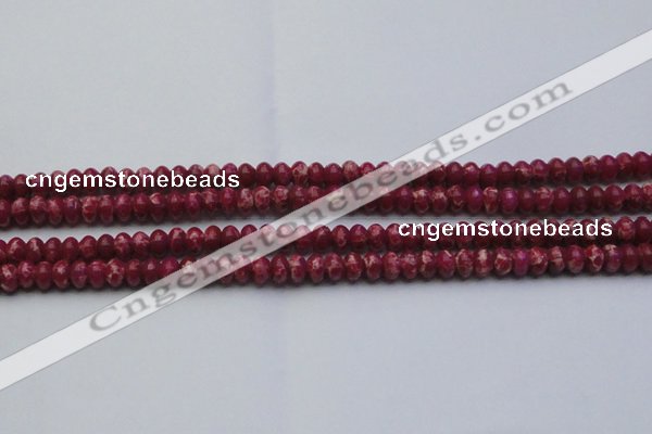 CDE2624 15.5 inches 5*8mm rondelle dyed sea sediment jasper beads