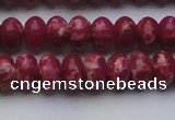 CDE2627 15.5 inches 10*14mm rondelle dyed sea sediment jasper beads