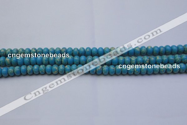 CDE2649 15.5 inches 7*10mm rondelle dyed sea sediment jasper beads