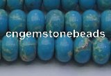 CDE2652 15.5 inches 12*16mm rondelle dyed sea sediment jasper beads