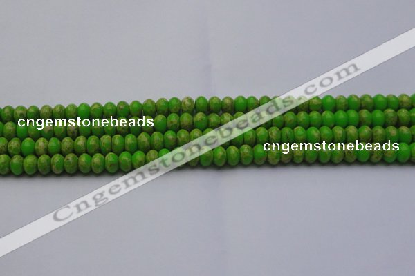 CDE2657 15.5 inches 7*10mm rondelle dyed sea sediment jasper beads