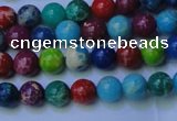 CDE2688 15.5 inches 4mm round mixed color sea sediment jasper beads