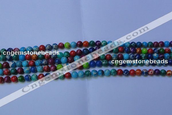 CDE2688 15.5 inches 4mm round mixed color sea sediment jasper beads