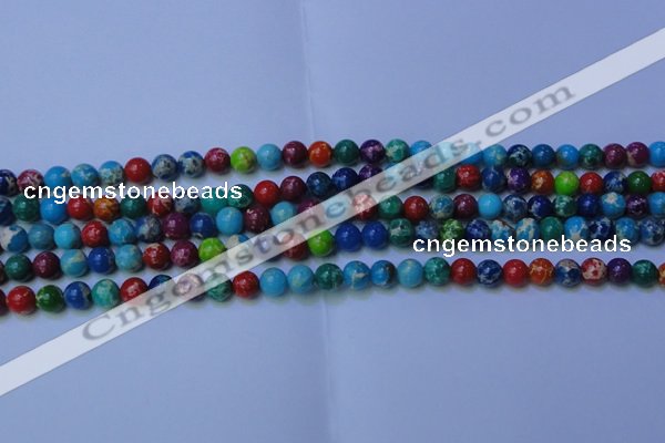 CDE2689 15.5 inches 6mm round mixed color sea sediment jasper beads