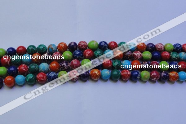 CDE2691 15.5 inches 10mm round mixed color sea sediment jasper beads