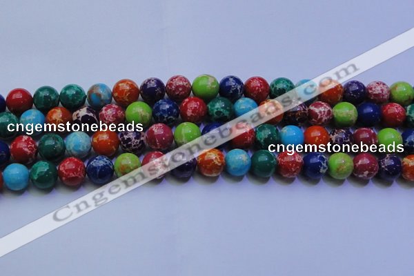 CDE2693 15.5 inches 14mm round mixed color sea sediment jasper beads