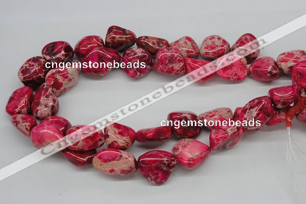 CDE27 15.5 inches 20*25mm nuggets dyed sea sediment jasper beads