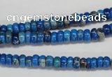 CDE273 15.5 inches 3*6mm rondelle dyed sea sediment jasper beads