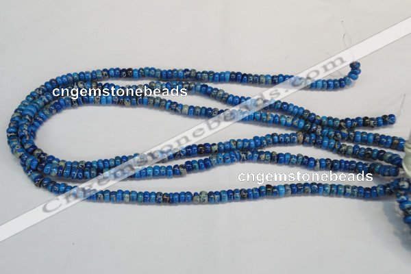 CDE273 15.5 inches 3*6mm rondelle dyed sea sediment jasper beads