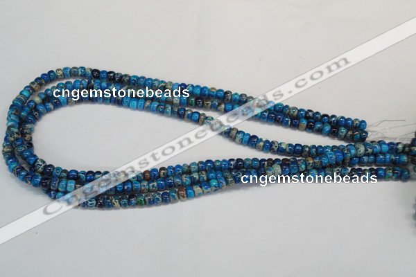 CDE274 15.5 inches 4*6mm rondelle dyed sea sediment jasper beads