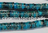 CDE276 15.5 inches 2*8mm heishi dyed sea sediment jasper beads