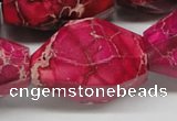 CDE28 15.5 inches 25*35mm faceted nuggets dyed sea sediment jasper beads