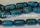 CDE285 15.5 inches 8*16mm column dyed sea sediment jasper beads