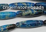 CDE291 15.5 inches 8*30mm rice dyed sea sediment jasper beads