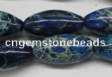 CDE293 15.5 inches 15*30mm rice dyed sea sediment jasper beads