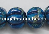 CDE297 15.5 inches 19*23mm pumpkin dyed sea sediment jasper beads