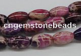 CDE30 15.5 inches 8*12mm rice dyed sea sediment jasper beads