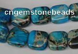 CDE300 15.5 inches 14*14mm square dyed sea sediment jasper beads